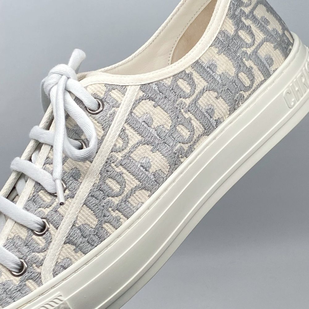 Dior Walk'n'Dior Sneaker Stone Gray Dior Oblique Embroidered Cotton size 41 - Picture 7 of 16